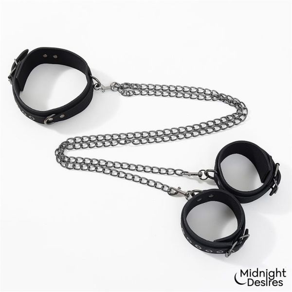Midnight Desires Halsband und Fußfesseln mit Kette