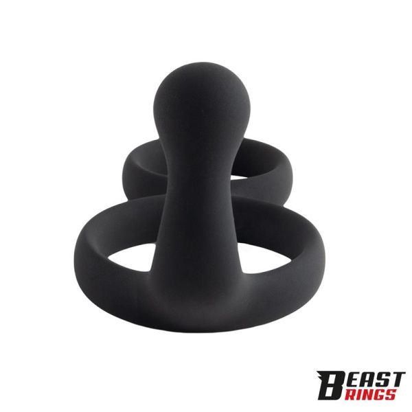 Beast Rings Doppel-Penisring massives Silikon 50/40 mm