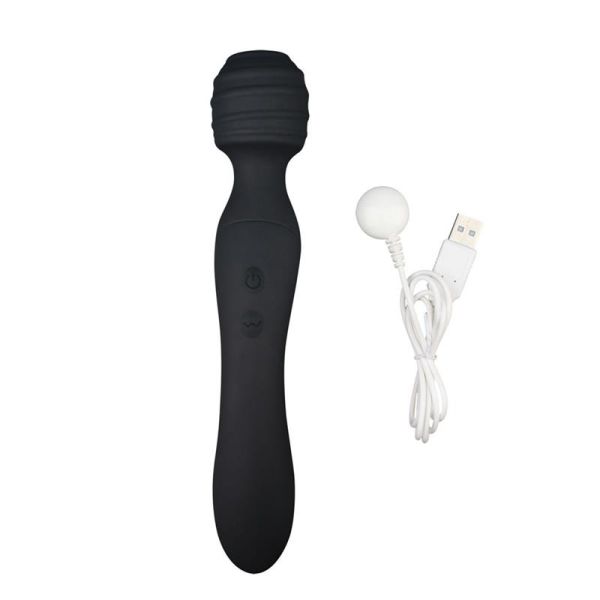 Chisa Dual Ended Massagestab Vibrator (Schwarz)