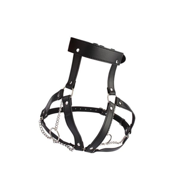 Chisa Brust-Harness mit O-Ring Ketten - Leder Fetisch Kleidung