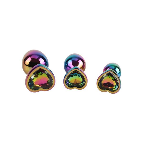 Chisa Rainbow Heart Analplug 3er Set Anal Anfänger Spielzeug